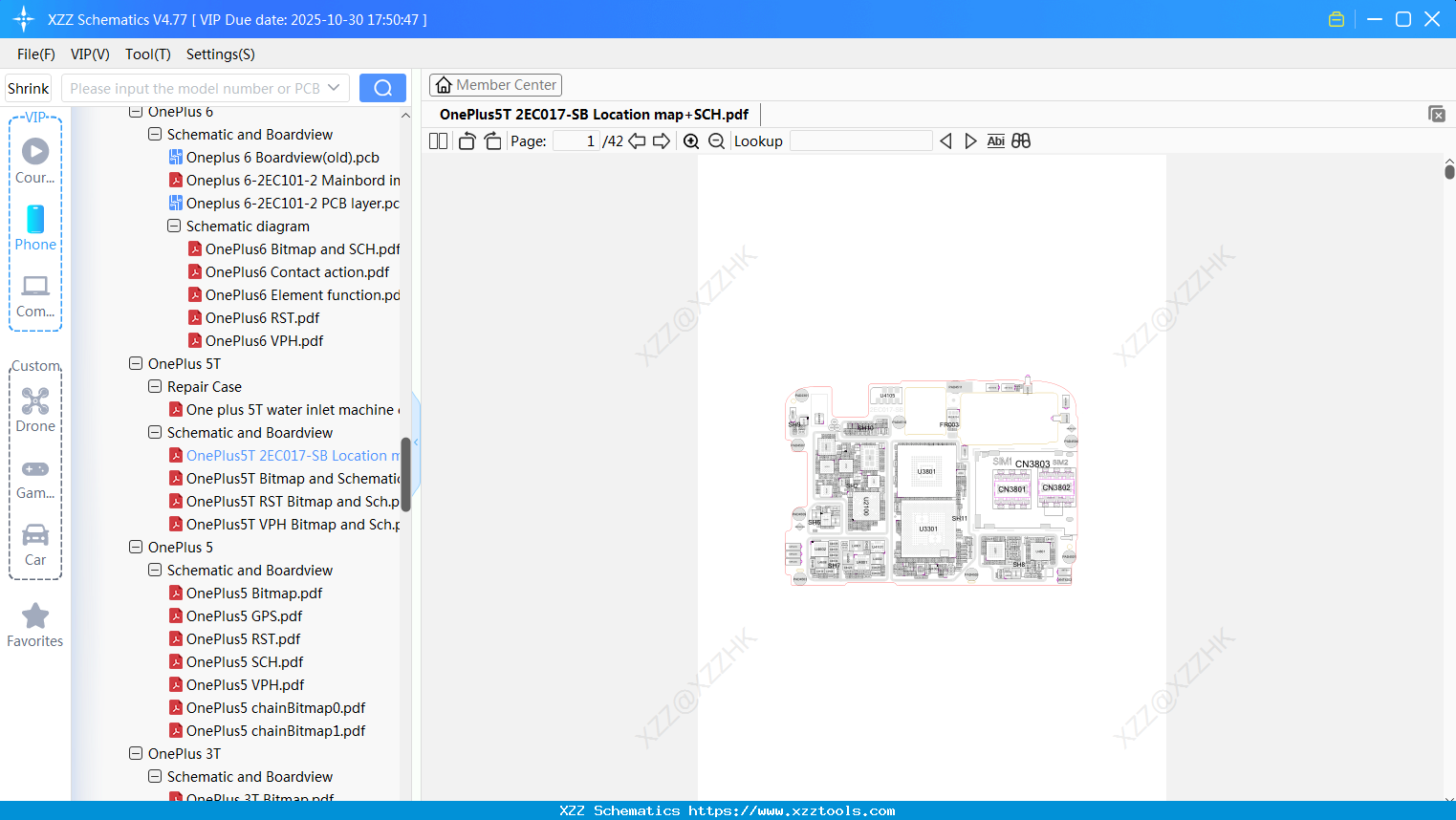 OnePlus5T 2EC017-SB Location Map+SCH
